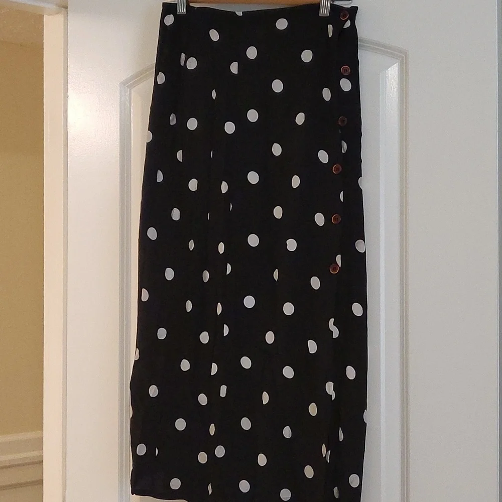Free People Polka Dot Skirt w Buttons - gentle wear - Picture 2 of 6